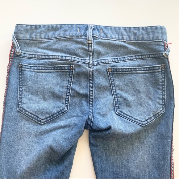 🌸Free People🌸 Side Striped Skinny Jeans Size 26 Blue - Picture 5 of 10